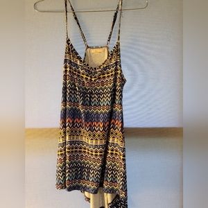 Silky spaghetti strap multi color top